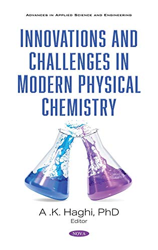 Book cover: “Innovations and Challenges in Modern Physical Chemistry” with lab beakers.