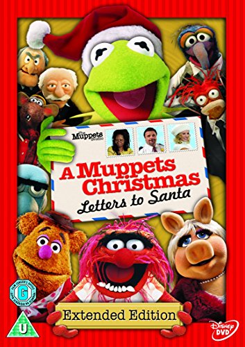 Muppets characters surround a red letter and title: "A Muppets Christmas.