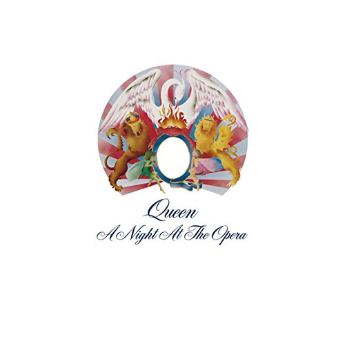 Queen’s “A Night At The Opera” Blu-ray cover with lions and wings.