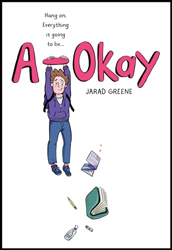 Book cover: illustrated boy hanging by his hands, school supplies falling.