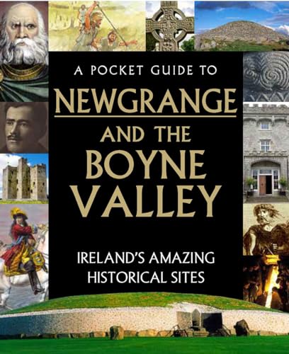 Book cover featuring historical figures and Irish landscapes of Newgrange.