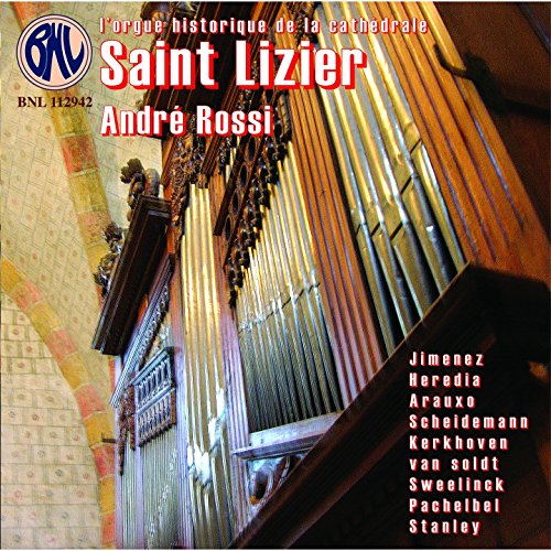 CD cover for "Saint Lizier" by André Rossi, featuring organ pipes.