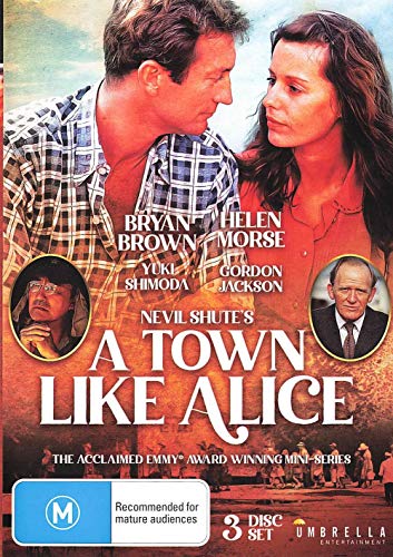 DVD cover art for A Town Like Alice featuring Bryan Brown and Helen Morse.