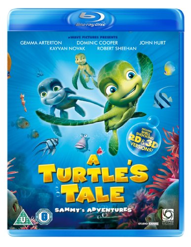 "A Turtle's Tale: Sammy's Adventures" Blu-ray case featuring cartoon turtles and ocean creatures.