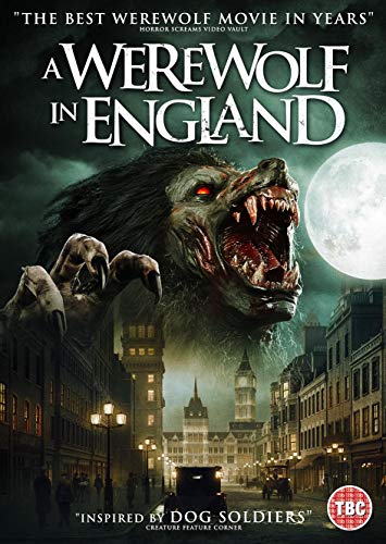 DVD cover for "A Werewolf In England" featuring a snarling werewolf.
