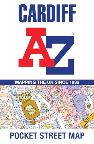 Cardiff A-Z Pocket Street Map cover with city map detail.
