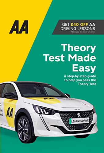 AA driving theory test book cover with a white car illustration.