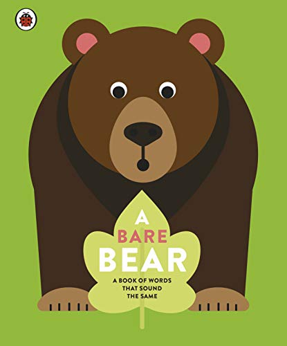 Brown bear illustration on a green background with book title text.