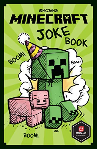 Minecraft joke book cover featuring a green Creeper and pink pig.
