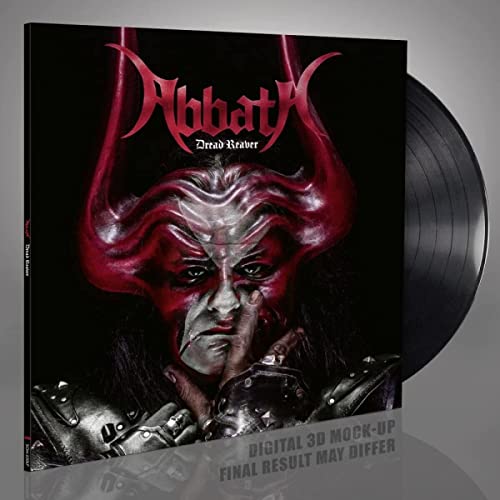Abbath "Dread Reaver" vinyl record cover with demonic figure and black disc.
