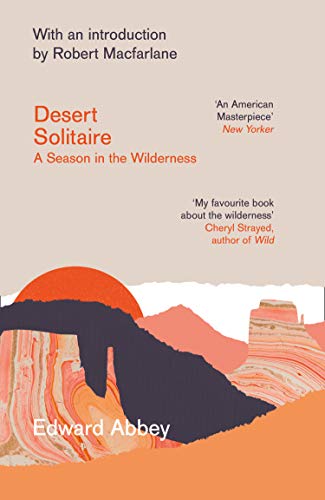 Book cover: "Desert Solitaire" by Edward Abbey, with desert landscape art.