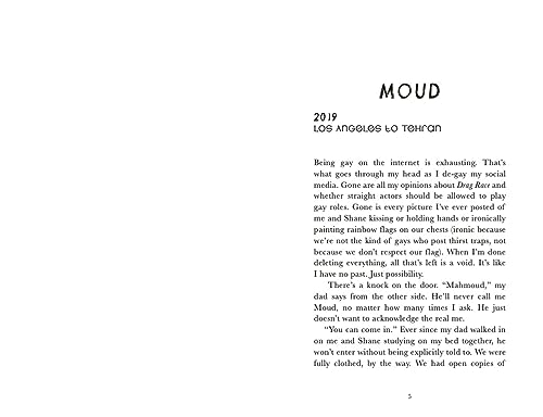 A page from a book titled Moud, featuring text about personal identity and family.