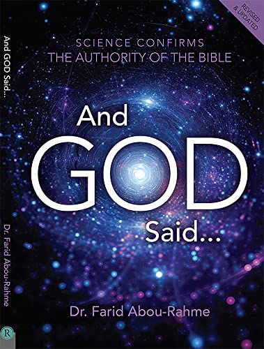 Book cover: "And God Said" with a cosmic, swirling nebula background.