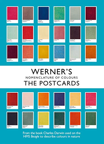 Grid of colored squares with "Werner's Nomenclature of Colours: The Postcards" text.