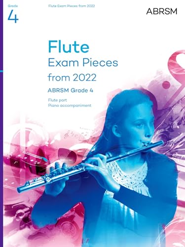 ABRSM flute exam pieces book cover, Grade 4, with a young flutist.