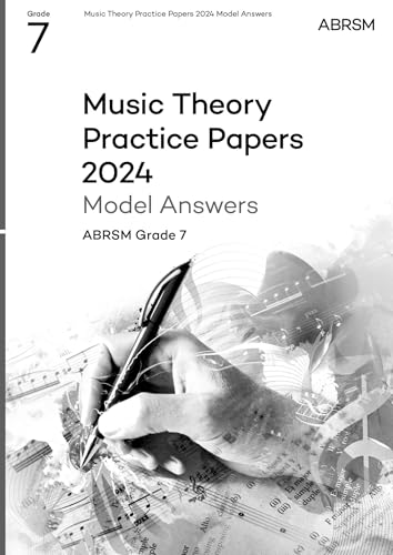 ABRSM Grade 7 Music Theory practice papers with hand and guitar.