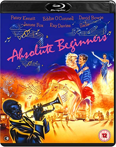 Absolute Beginners" DVD cover featuring a couple dancing and musicians playing.