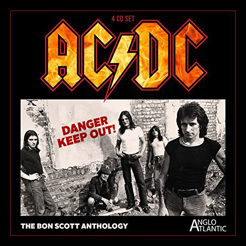 AC/DC "Danger Keep Out" CD cover featuring band members in black and white.