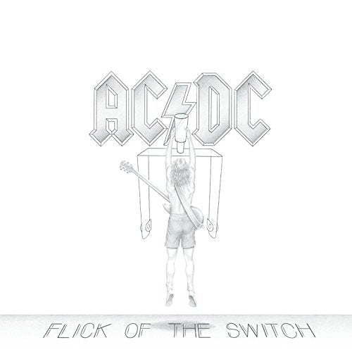 AC/DC “Flick of the Switch” CD cover: sketched man with guitar.