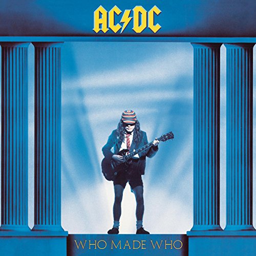 AC/DC “Who Made Who” album cover featuring a guitarist in a doorway.