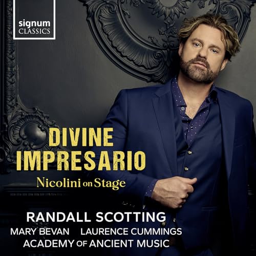 CD cover featuring Randall Scotting in a blue suit, ornate frame backdrop.