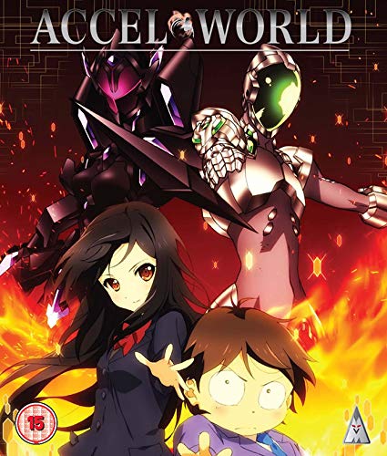 Anime characters with glowing effects against a fiery, digital background.