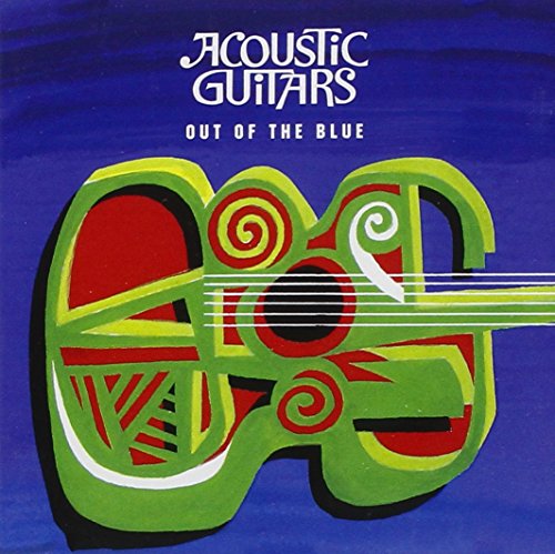 CD cover for "Acoustic Guitars - Out of the Blue" with abstract guitar art.