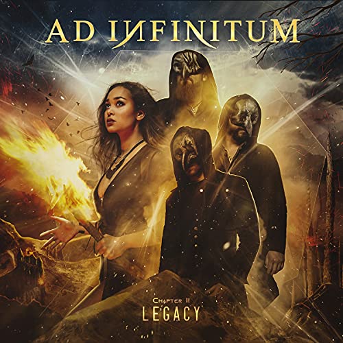 Album cover for Ad Infinitumās āLegacy,ā featuring figures in dark clothing.