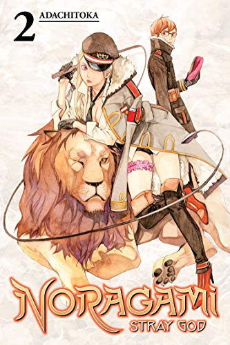 Noragami volume 2 cover: blonde woman and man with a lion.