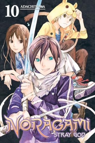 Noragami volume 10 cover with three anime-style characters and a sword.