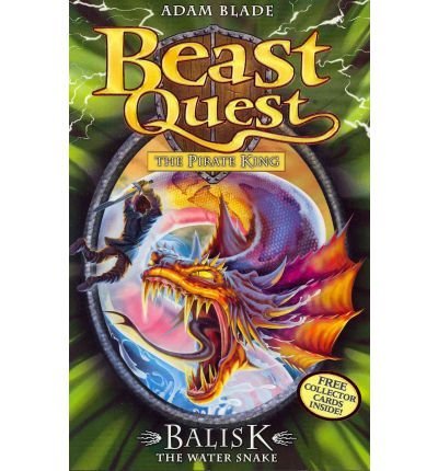 Book cover: knight fighting a large, orange and purple water snake.