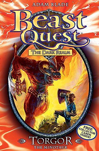 Book cover featuring a fierce minotaur with a young hero below.
