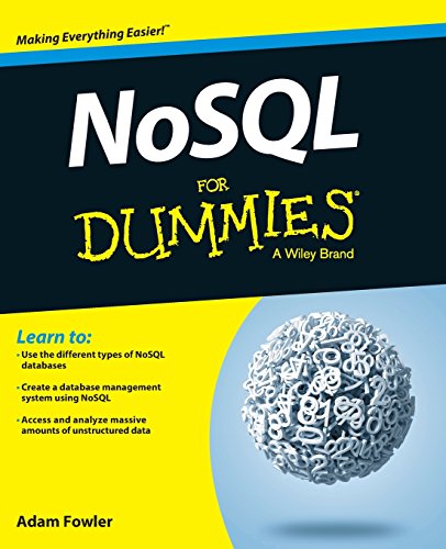 Book cover for "NoSQL for Dummies" with yellow, navy, and white design.
