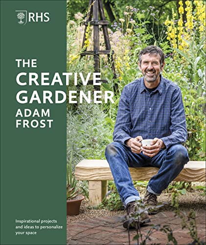 Book cover: Man in garden with text “RHS The Creative Gardener”.