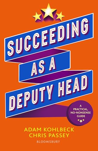 Book cover: "Succeeding as a Deputy Head" with stars and blue banners.