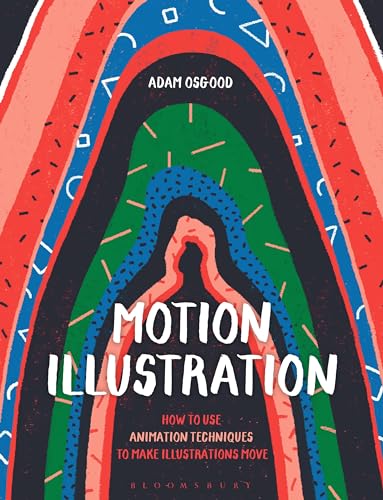 Book cover: "Motion Illustration" with abstract colorful layered design.