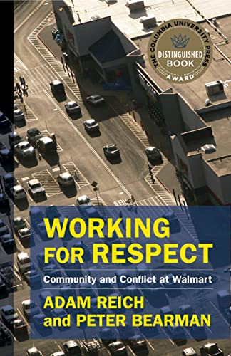 Book cover: "Working for Respect" with aerial view of a Walmart store.