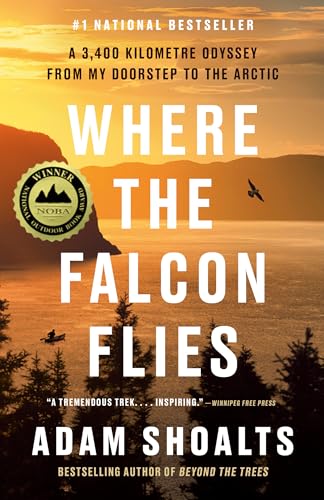 Book cover: “Where the Falcon Flies” with a falcon silhouette and landscape.