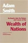 Book cover: "The Wealth of Nations" by Adam Smith, tan background.