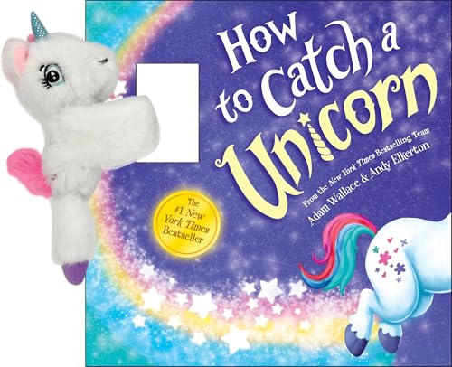 Book cover featuring a plush unicorn and colorful rainbow illustration.