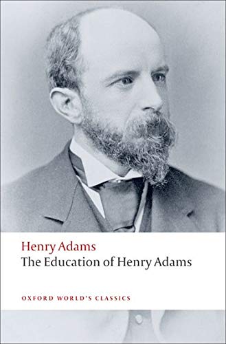 Book cover: portrait of bearded man, Henry Adams, with red title text.