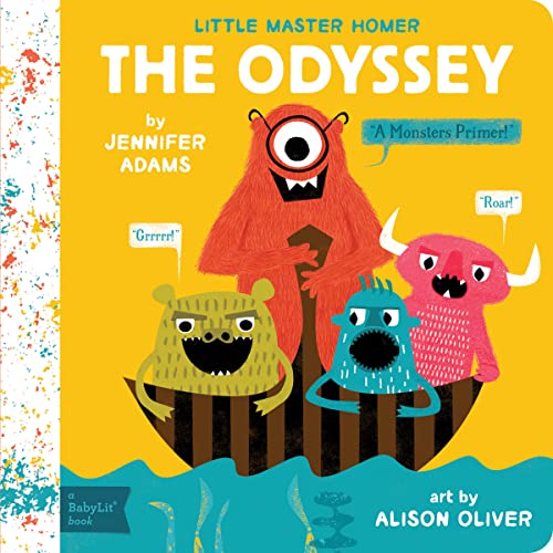 Colorful children’s book cover featuring cartoon monsters and the title “The Odyssey.”