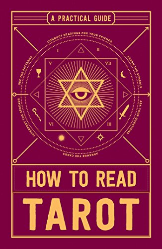 Book cover with gold tarot symbols on a dark purple background.