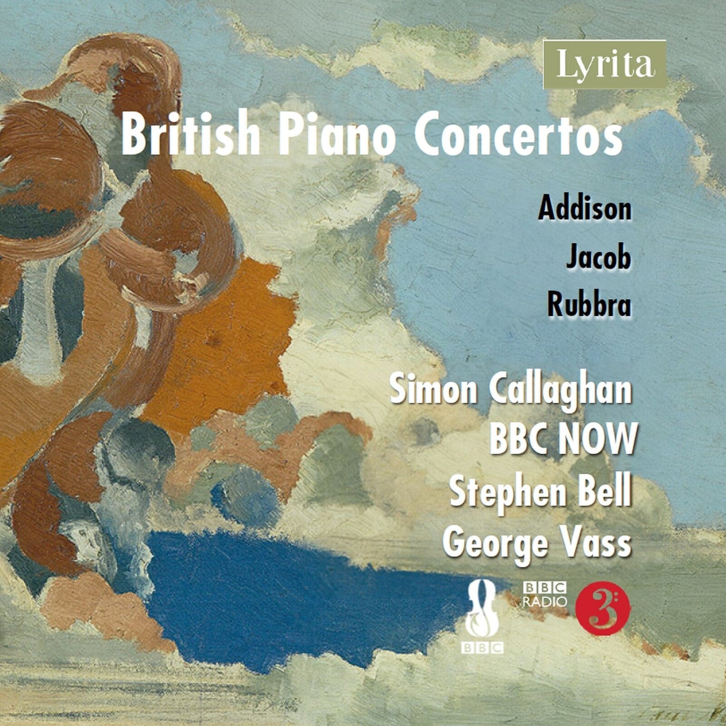 CD cover for “British Piano Concertos Vol. 2” with abstract painting.