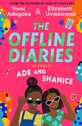 Book cover with two pre-teen girls wearing sunglasses against a bright pink background.