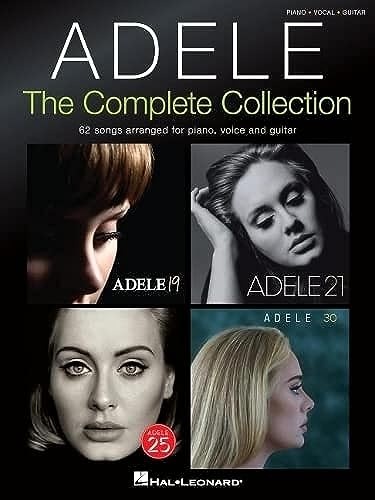 Music book cover for Adele: The Complete Collection featuring four portraits of the artist.