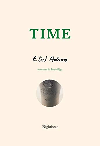 Book cover titled Time by Etel Adnan with a circular image of a sculpture.