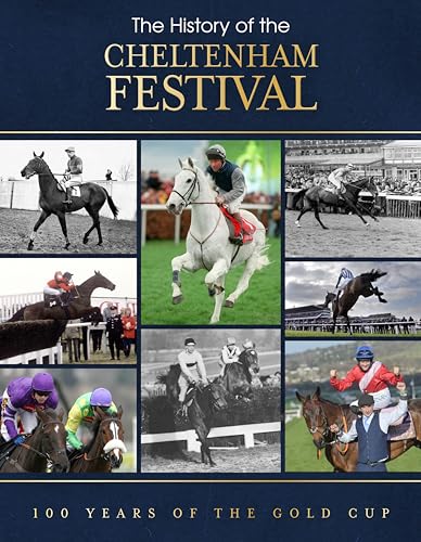Book cover featuring historic images of horse racing at Cheltenham.