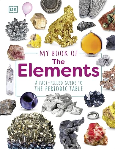 Book cover featuring colorful mineral samples and the title "My Book of the Elements".