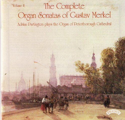 CD cover for Gustav Merkel organ sonatas, featuring a cathedral painting.